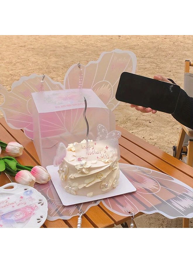5pcs Pink Butterfly Cake Box With Transparent Inserts Plaque For Mothers Day Cake Decoration Packaging - Image 5